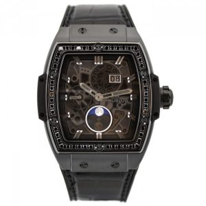 The water resistant copy Hublot Spirit Of Big Bang 647.CI.1110.LR.1200 watches are made from black ceramic.